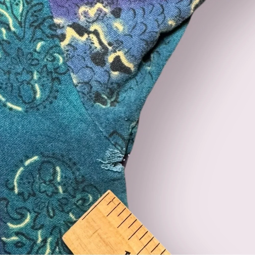 Vintage 80s 90s Grunge Silk Bomber Jacket with a Boho Abstract Print - Picture 9 of 10